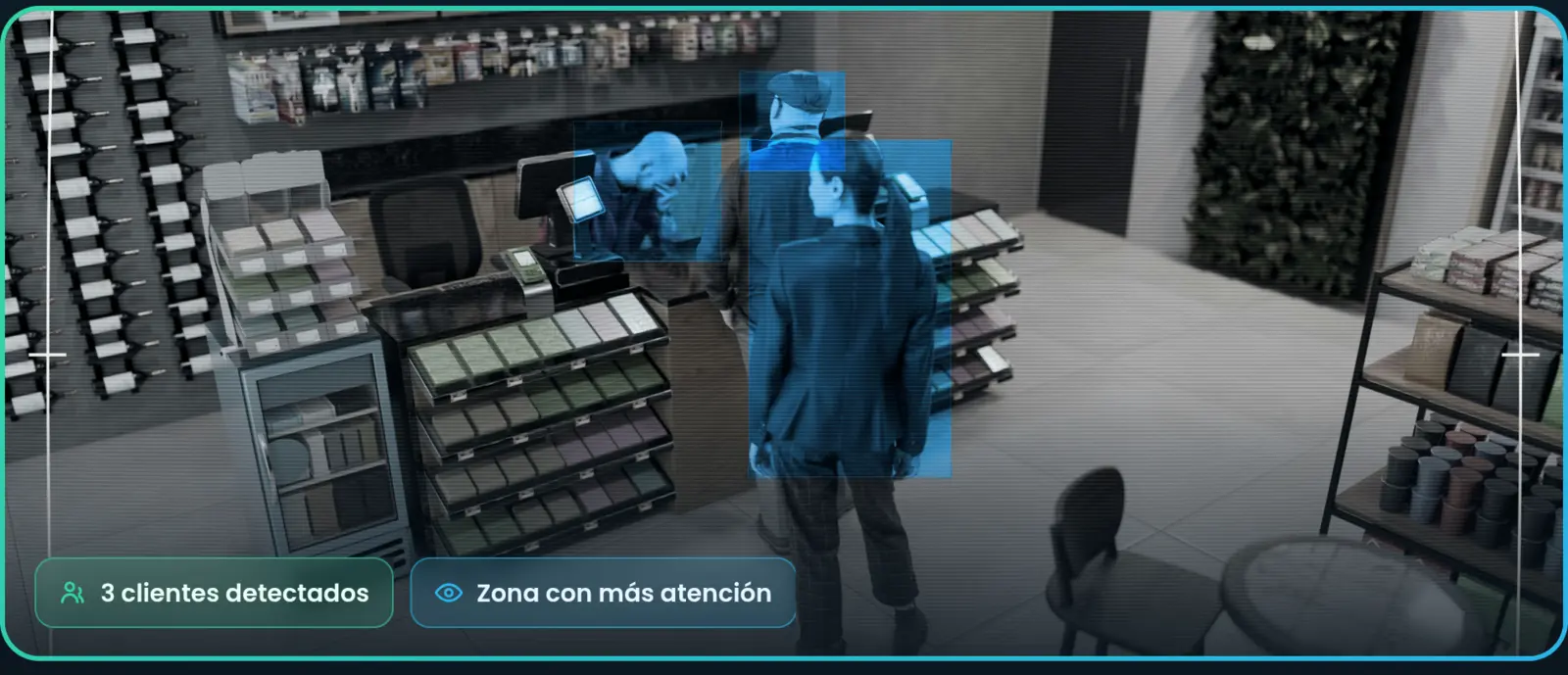 Alta Vision detectando clientes y zonas de mayor atención en una tienda